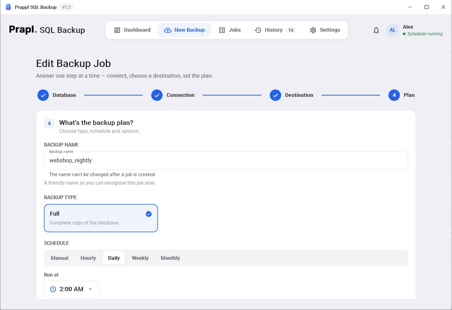 backup sql database backup automatically